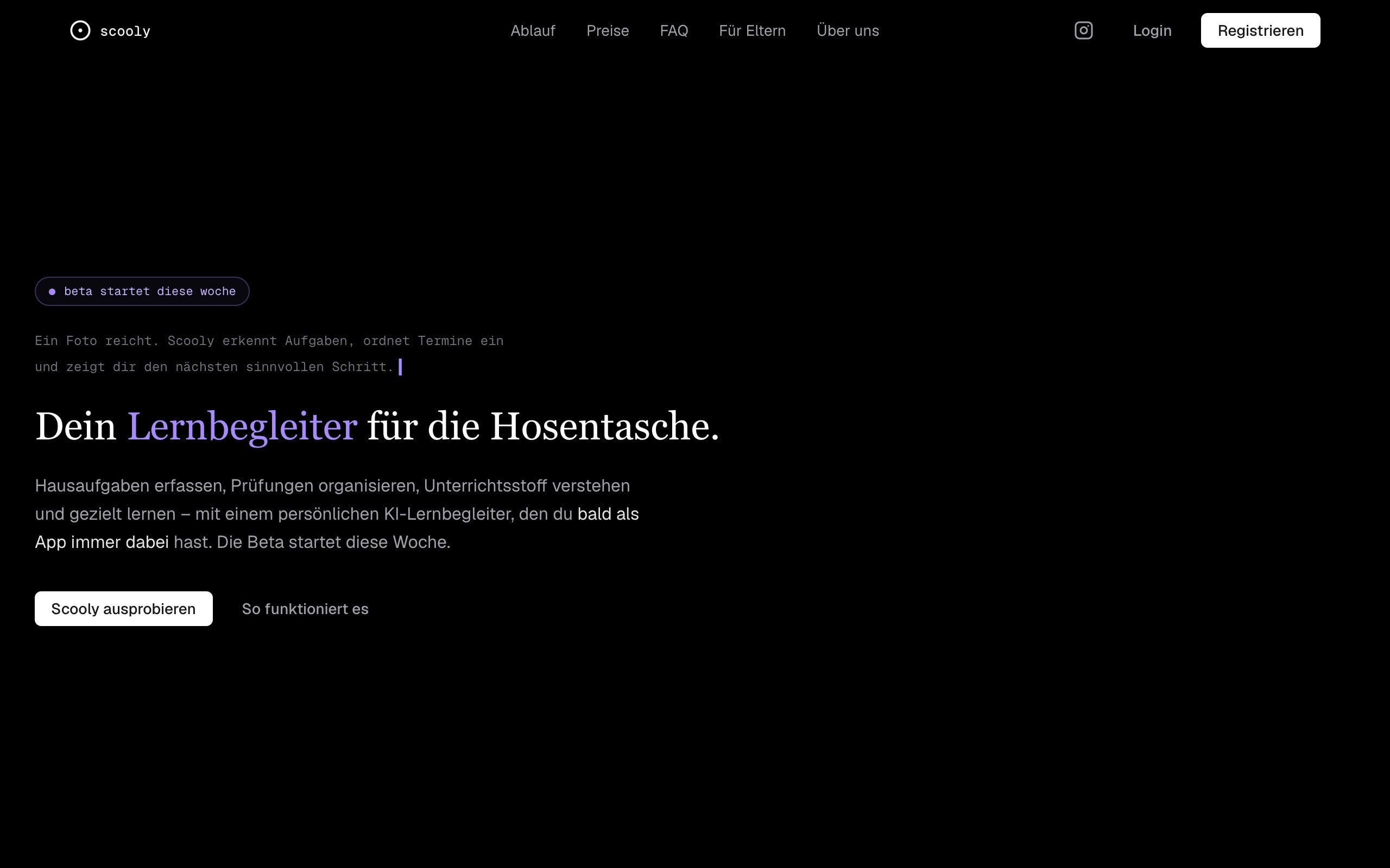 Startseite von Scooly
