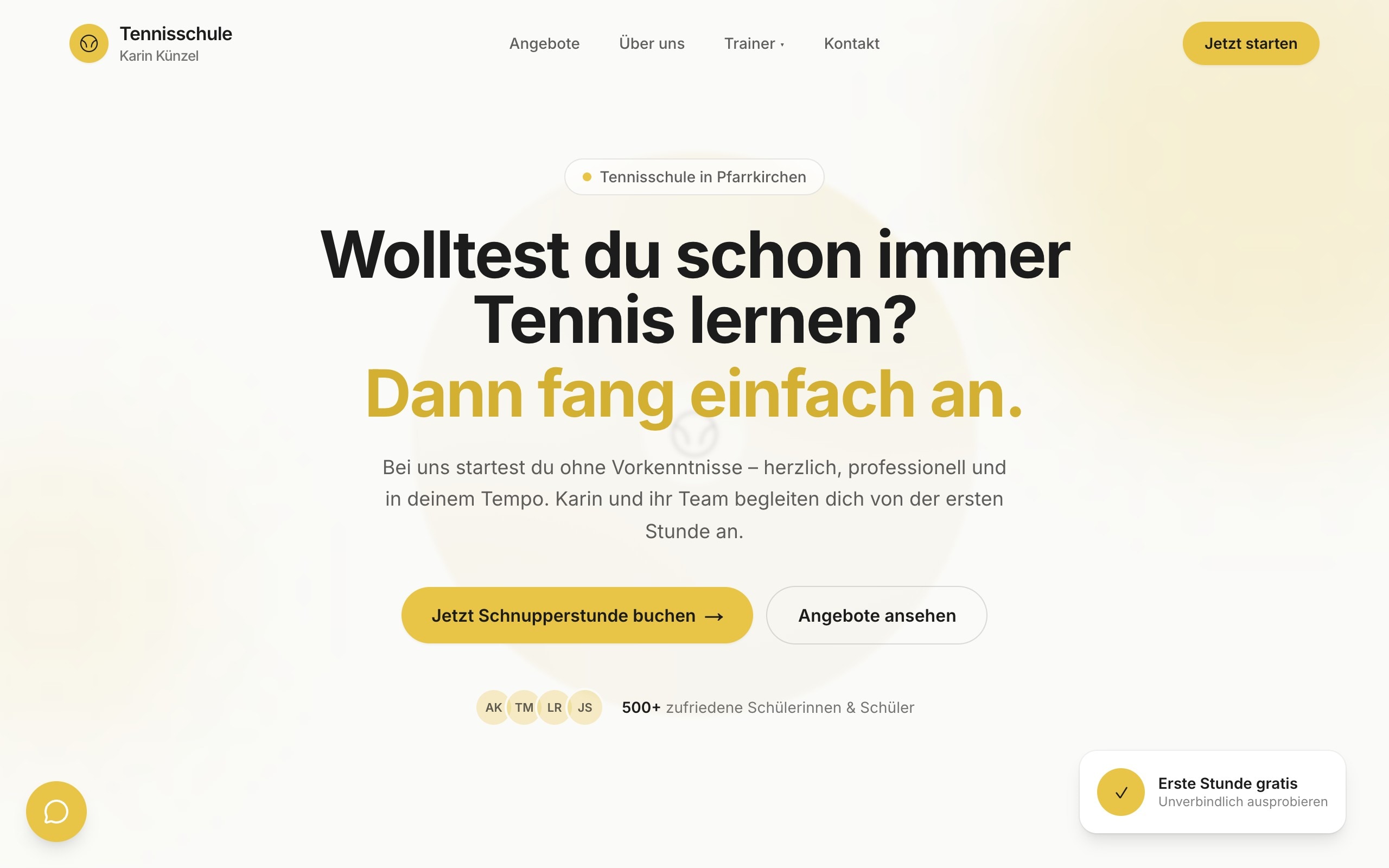 Startseite von Tennisschule Karin Künzel